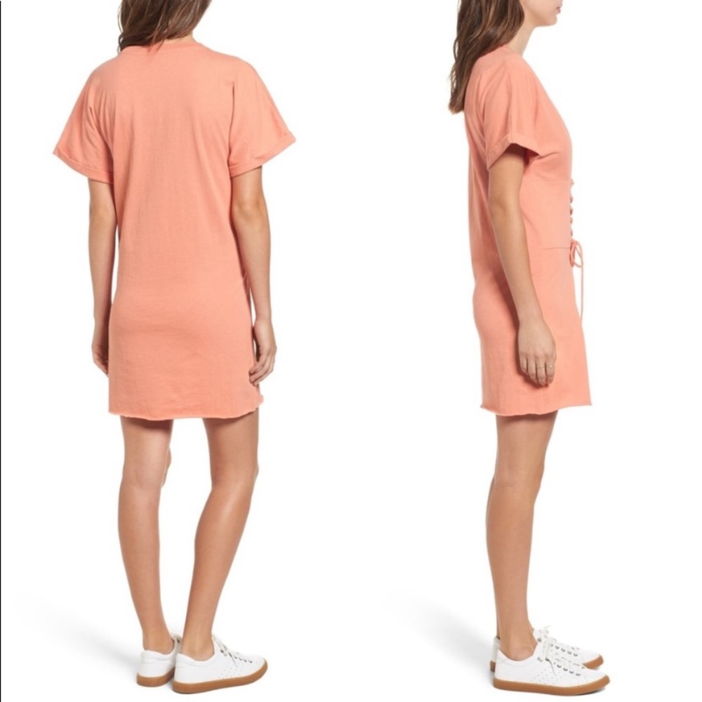 Nordstrom BP Coral Lace Up Corset T Shirt Dress
Small NWT - Picture 3 of 11
